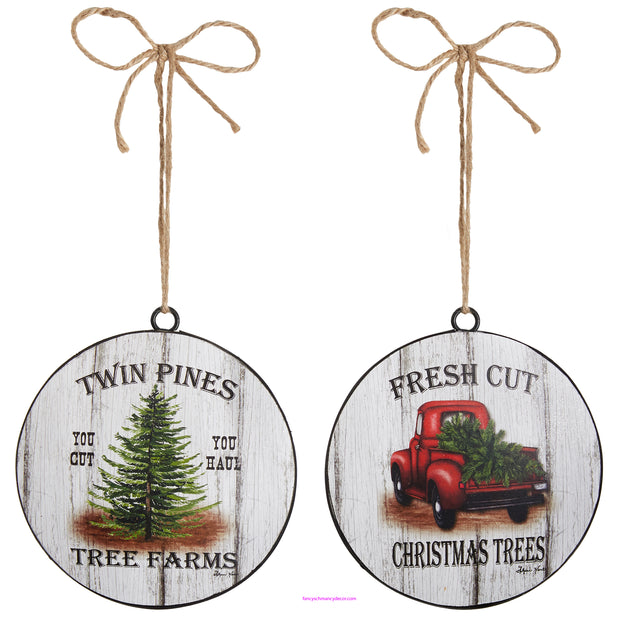 6" Set of 2 Tree Ornaments by RAZ Imports