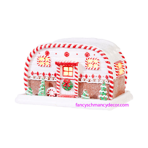 9.5" Lighted Gingerbread Camper by RAZ Imports