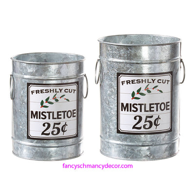 Mistletoe Bucket Set of 2 by RAZ Imports