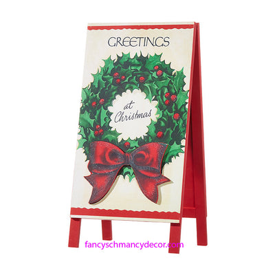 Greetings at Christmas Sandwich Board by RAZ Imports