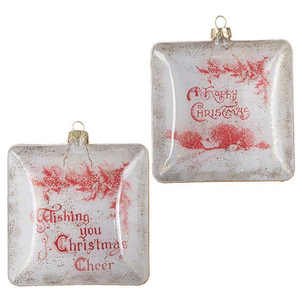 Holiday Sentiment Ornament Set of 2 by RAZ Imports