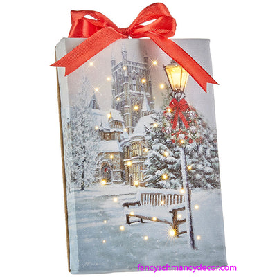 Church Lighted Print Ornament by RAZ Imports