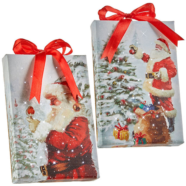 Santa Lighted Print Ornament by RAZ Imports
