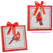 6" Cardinal Lighted Print Ornament by RAZ Imports