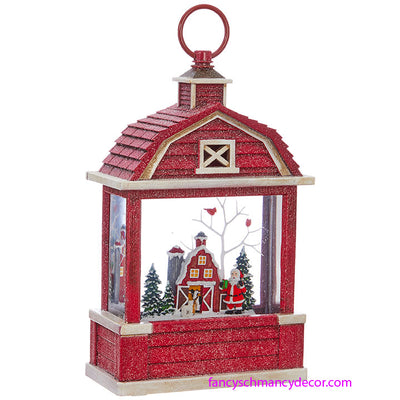 Santa Lighted Water Barn Lantern by RAZ Imports