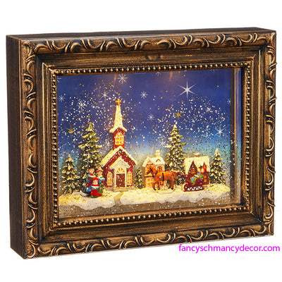 Town Scene Lighted Water Picture Frame by RAZ Imports