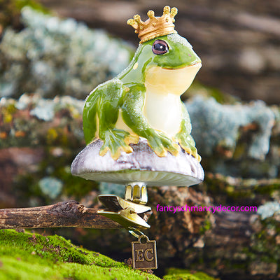 3.5" Eric Cortina Clip-on Frog Prince Ornament by RAZ Imports