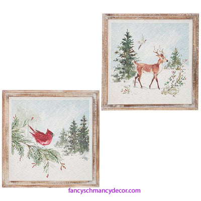 16.5" Cardinal or Deer Framed Wall Art by RAZ Imports