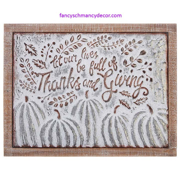 Thanks and Giving Pumpkin Sign by RAZ Imports