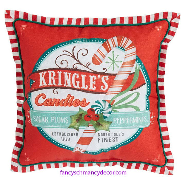 15" Kringle's Candies Pillow by RAZ Imports