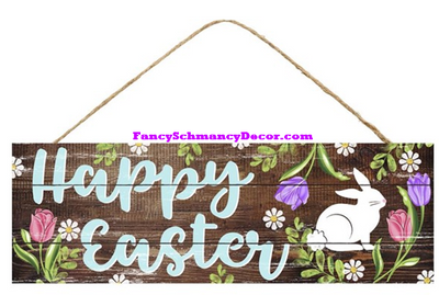 15"L X 5"H Happy Easter/Bunny Sign