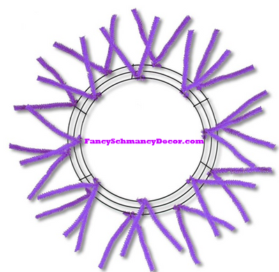 15" Wire, 25" Oad-Pencil Purple Work Wreath