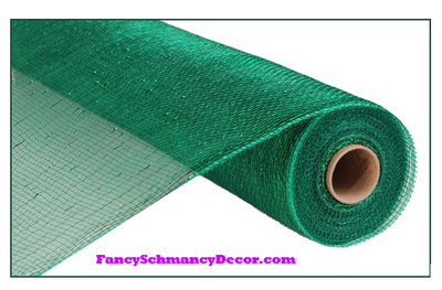 21" X 10 yd Metallic Emerald W/Emerald Foil Mesh