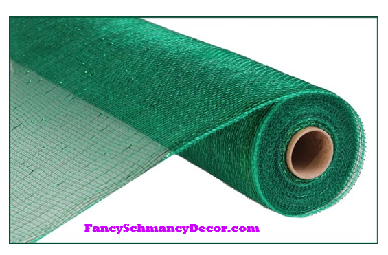 21" X 10 yd Metallic Emerald W/Emerald Foil Mesh