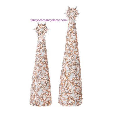 15.5" Gingerbread Snowflake Cone Tree by RAZ Imports