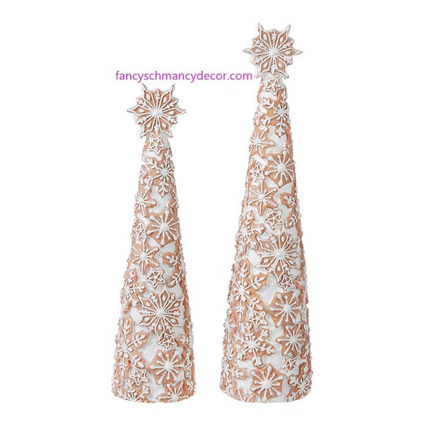 15.5" Gingerbread Snowflake Cone Tree by RAZ Imports