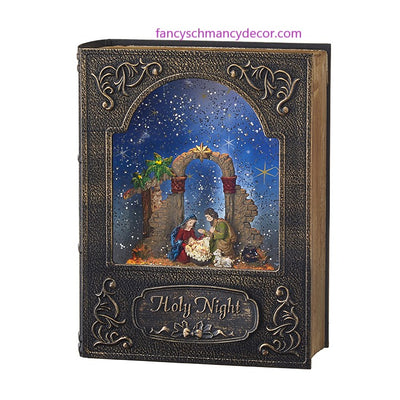 8.5" Holy Night Music Lighted Water Book by RAZ Imports