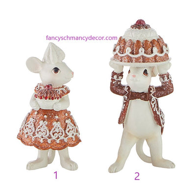 4.5" Gingerbread Mouse with Cake by RAZ Imports