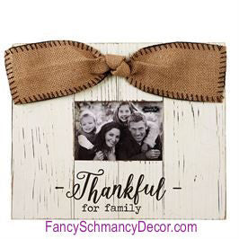 Thankful for Family Pine Frame by Mud Pie - FancySchmancyDecor