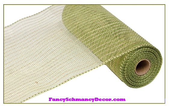 10.5" X 10 yd Poly Jute Moss Apple Natural Mesh