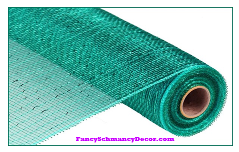 21" X 10 yd Teal Metallic Mesh