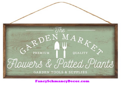 12.5"L X 6"H Garden Market Sign