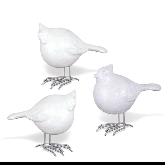 Home Decor - Assorted 4.5 Inch White Porcelain Birds –