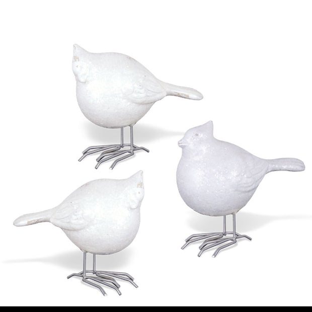 Home Decor - Assorted 4.5 Inch White Porcelain Birds - FancySchmancyDecor