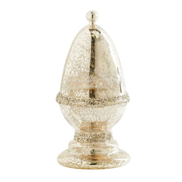 Holiday - Mercury Glass Acorn Tabletop Finial - FancySchmancyDecor