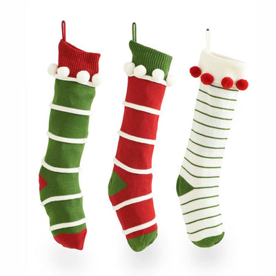 Holiday - Striped Stocking - FancySchmancyDecor