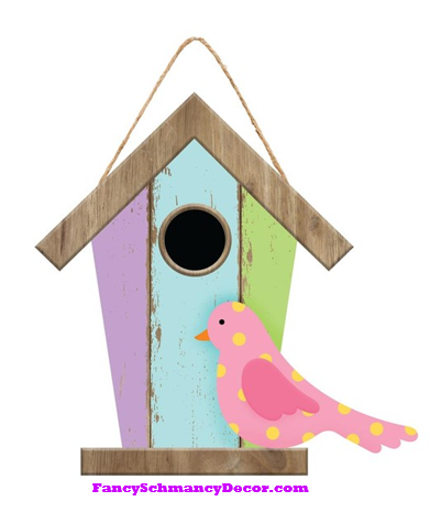 Birdhouse W/Bird Sign