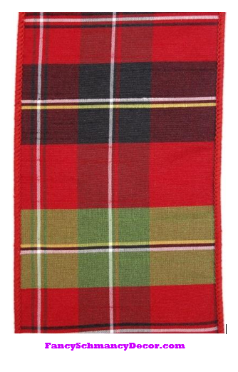 4" X 10yd Plaid Wired Ribbon by D. Stevens