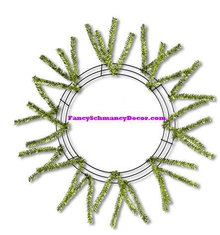 15" Wire, 25" Oad-Pencil Metallic Lime Work Wreath