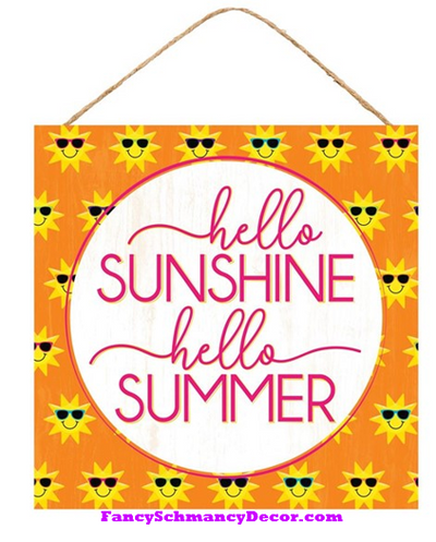 10"Sq Hello Sunshine Sign