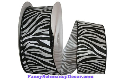 2.5" x 50 yds Zebra Satin Wired Ribbon