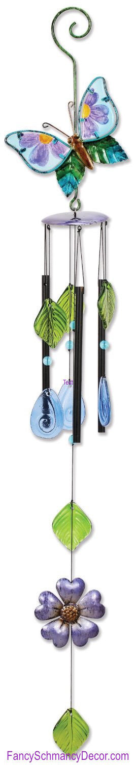 Butterfly Wind Chime by Sunset Vista Designs - FancySchmancyDecor