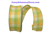 2.5" x 25 yds Citrus Check Burlap Wired Ribbon