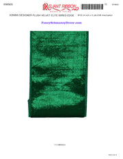 4" x 5 yds Emerald Green Designer Plush Velvet Elite Wired Edge Ribbon