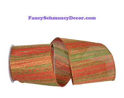 4" x 10 yds Orange Green Tonal Ombre Polanco Wired Edge Ribbon