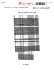 2.5" x 10 yds Black White Frosted Grand Plaid Wired Edge Ribbon