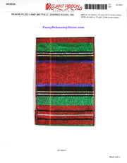 4" x 10 yds Plaid Lame Metallic Jewel Wired Edge Ribbon