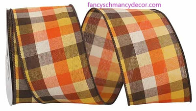 2.5" x 10 yds Country Field Tonal Plaid Wired Edge Ribbon