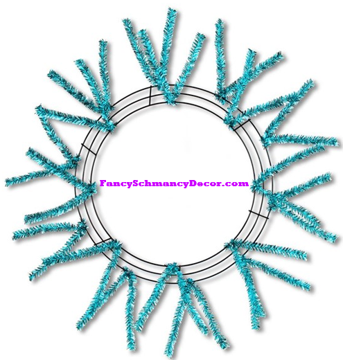 15" Wire, 25" Oad-Pencil Met Turquoise Work Wreath –