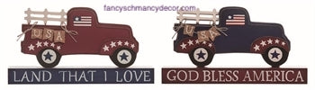Patriotic Truck Block Decor –