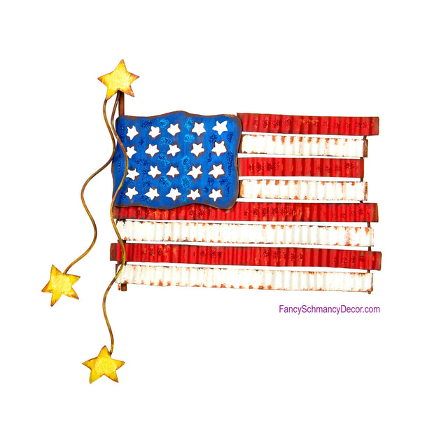 Pie Crust American Flag Stake by The Round Top Collection A18012