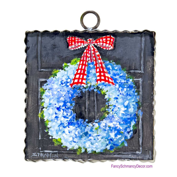 Mini All American Hydrangea Wreath Print by The Round Top Collection