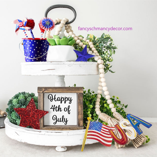 Americana Wood Bead Garland Charms Assorted Set of 2 by The Round Top Collection
