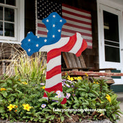 American Flag Cross Stake by The Round Top Collection