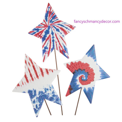Tie Dye Stars Stakes Assorted Set of 3 by The Round Top Collection
