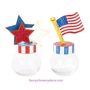 Flag and Star Bubble Jars Assorted Set of 2 by The Round Top Collection
